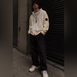 Sz L Canada Goose 100% Merino Wool Full zip Up Mixed Media Jacket $850 MSRP